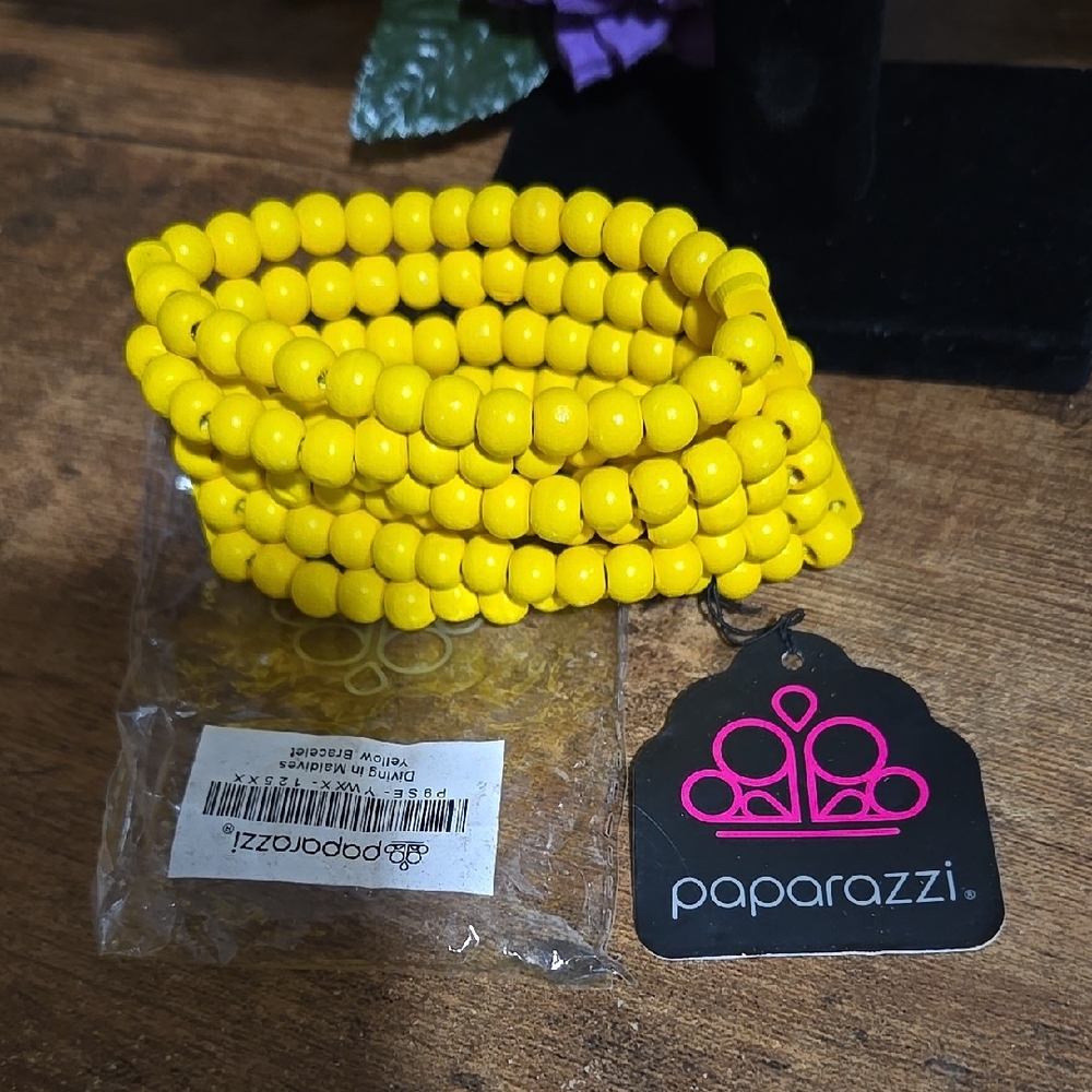 Paparazzi Yellow Beaded Bracelet